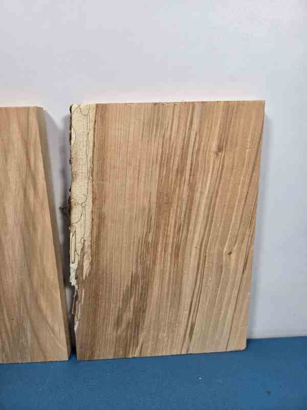 Small Sweet Chestnut offcut with smooth planed surface and natural edge.