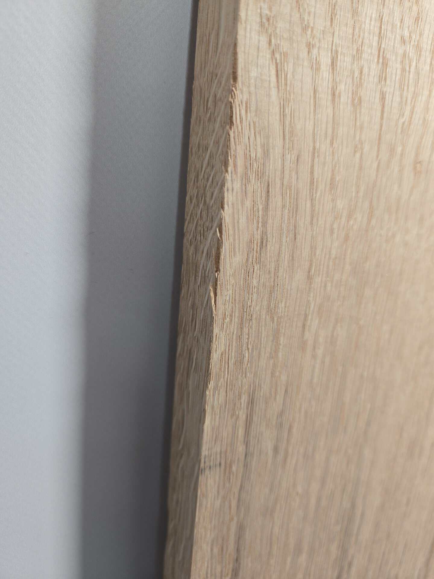 Rustic Scottish Oak offcut showing natural edge and textured surface.