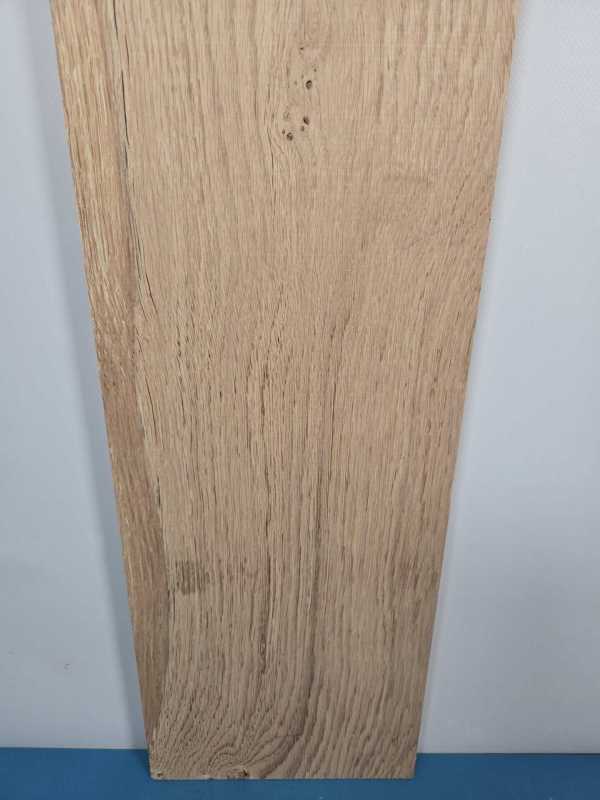 Scottish oak offcut with live and waney edges, kiln-dried, square profile.