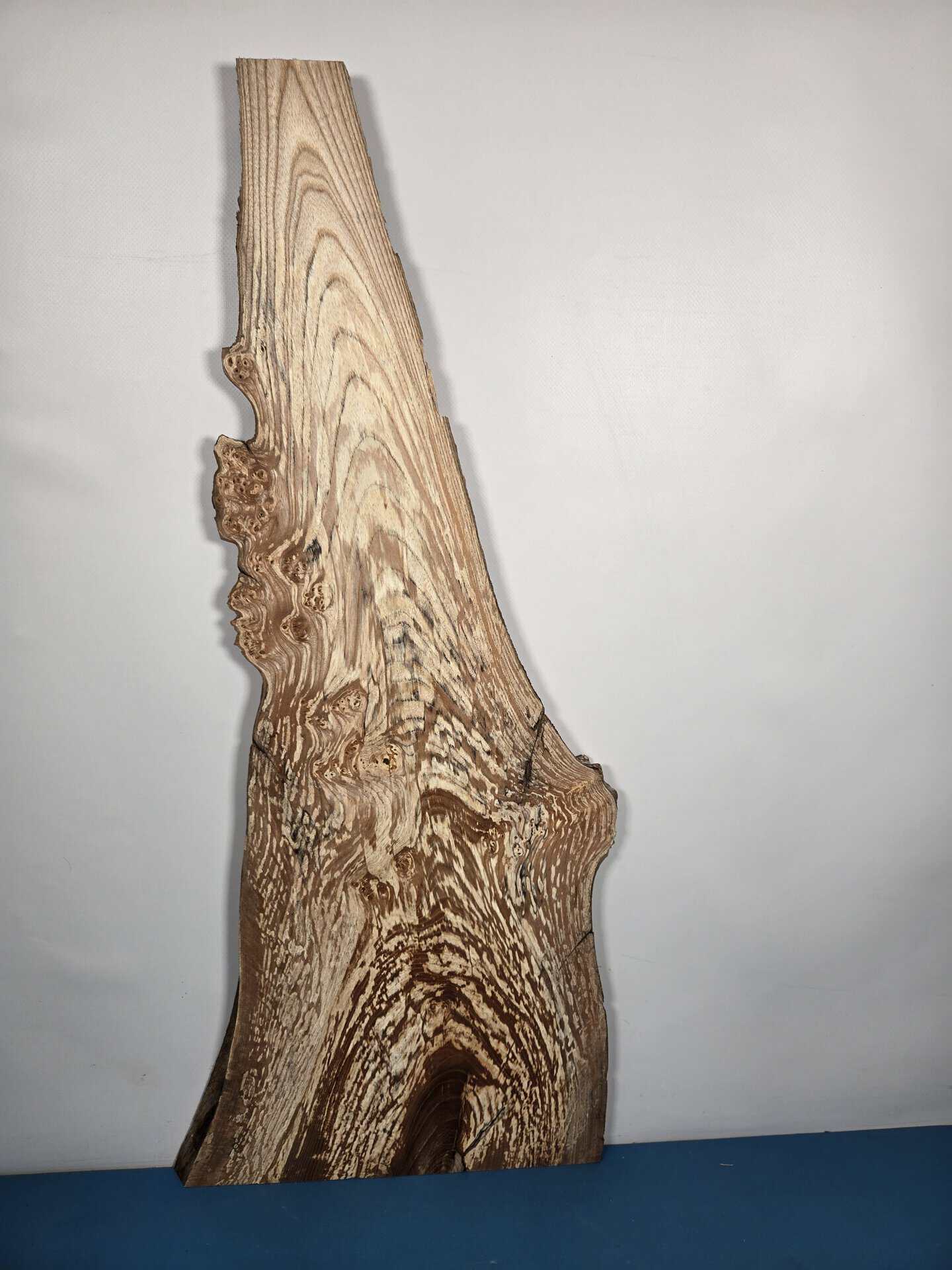 Spalted elm offcut showing natural grain and spalting effects for woodworking.