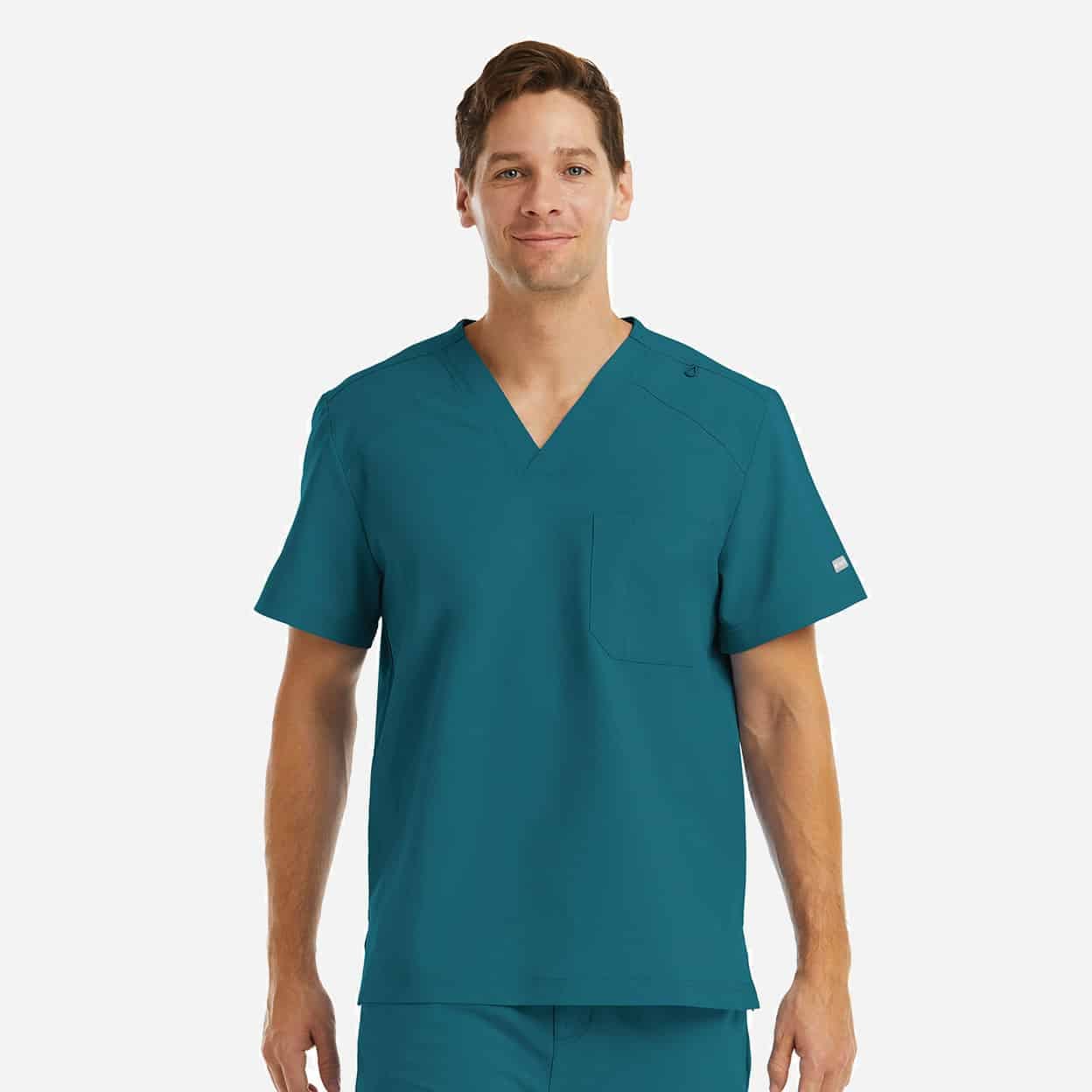 Men's chest pocket v-neck top | 5801 - image 4