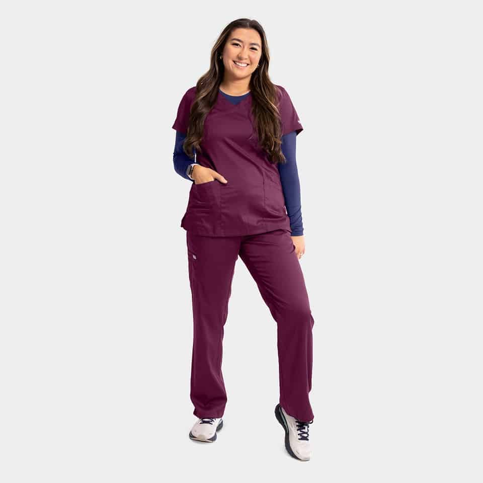 Women's semi-tapered pant w/ yoga style waistband | 6802 - image 4