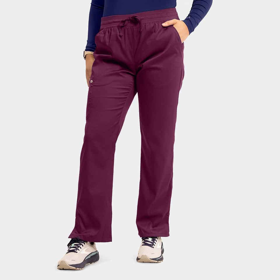 Women's semi-tapered pant w/ yoga style waistband | 6802