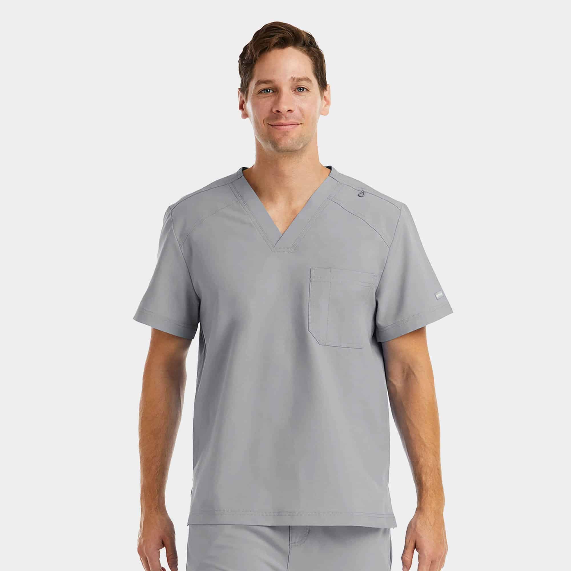 Men's chest pocket v-neck top | 5801