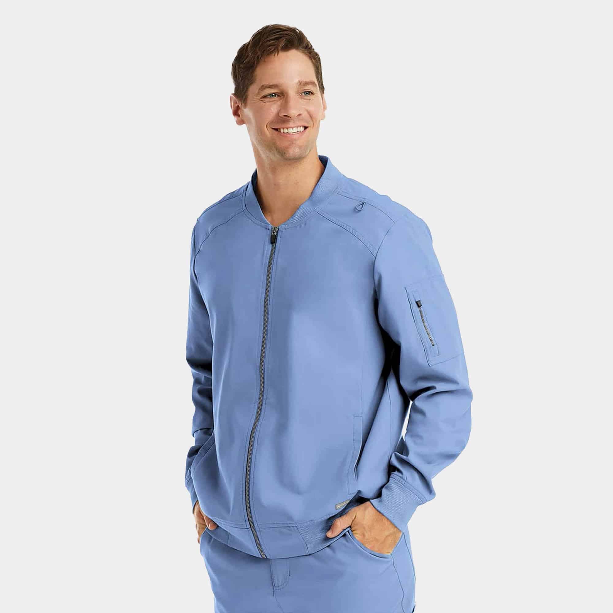 Men's front zip warm-up jacket | 5861 - image 3