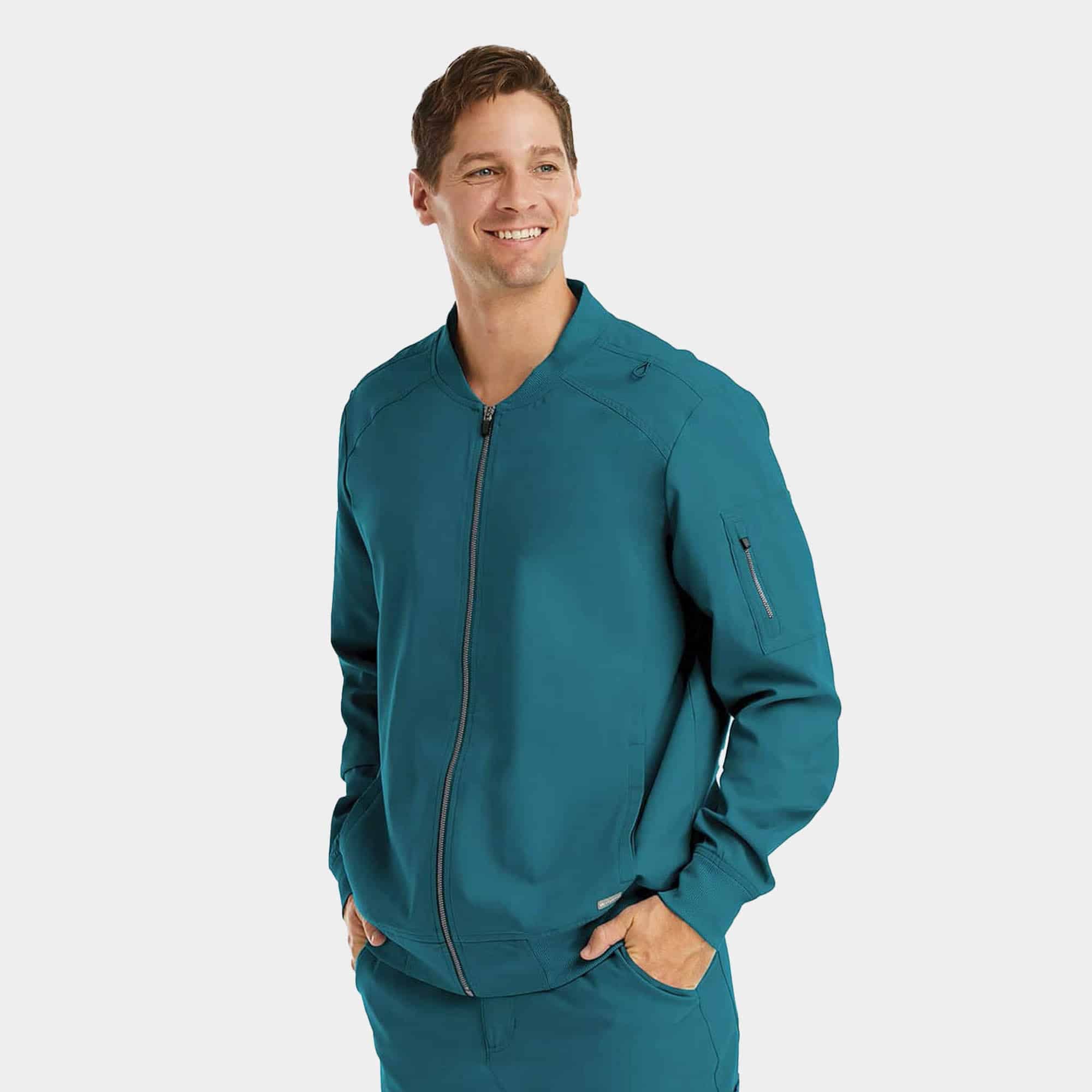 Men's front zip warm-up jacket | 5861 - image 4