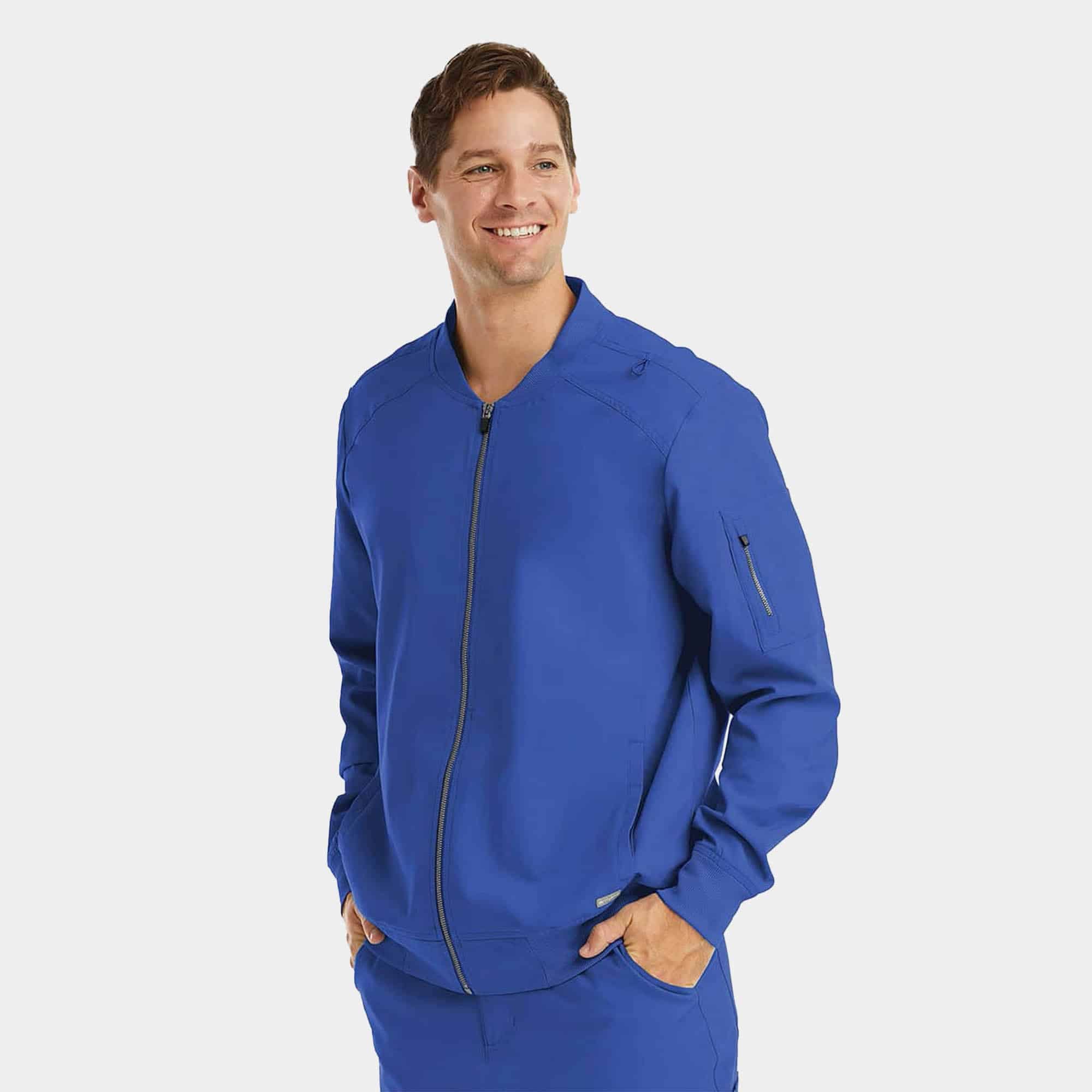 Men's front zip warm-up jacket | 5861 - image 9