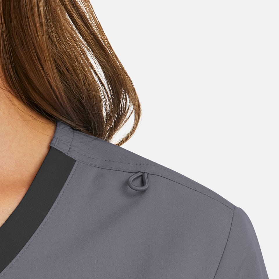 Women's mock wrap top with contrast trim | 5004 - image 2