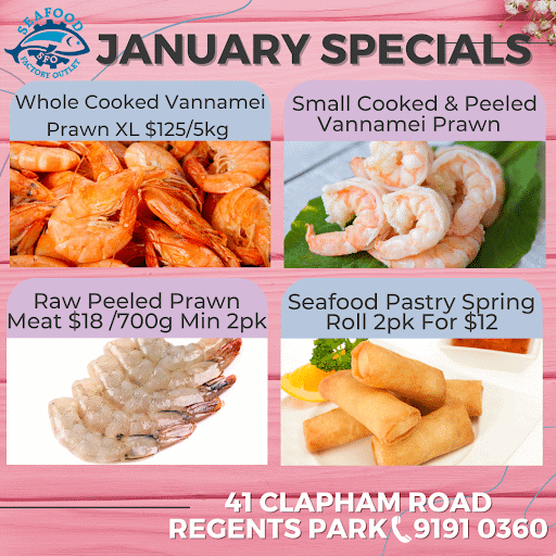 a collage of different types of seafood