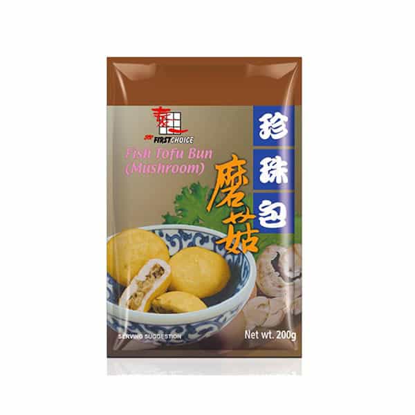 a package of fish tofu bun mushroom