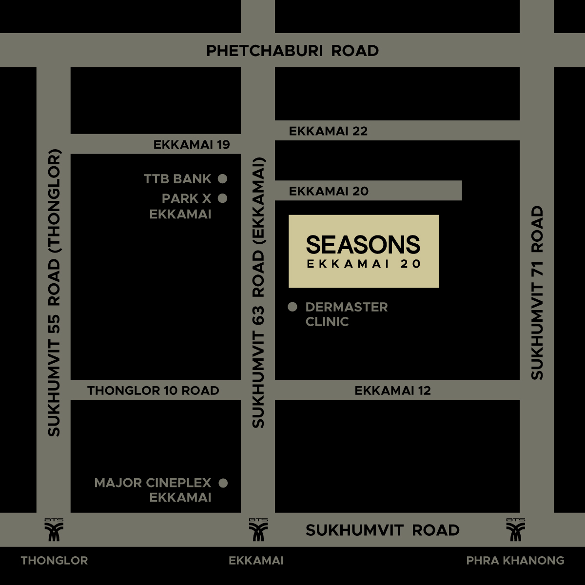 Seasons of Living Ekkamai showroom location map