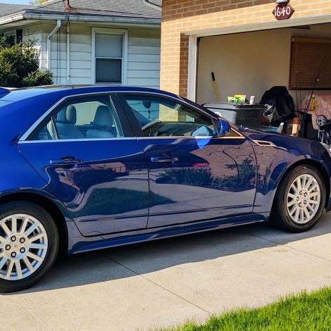 Beautiful blue car after mobile car wash in Westchester.