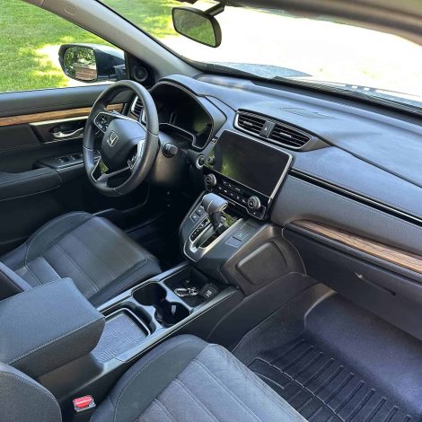 Interior detailed on a black sedan done in Westchester, NY