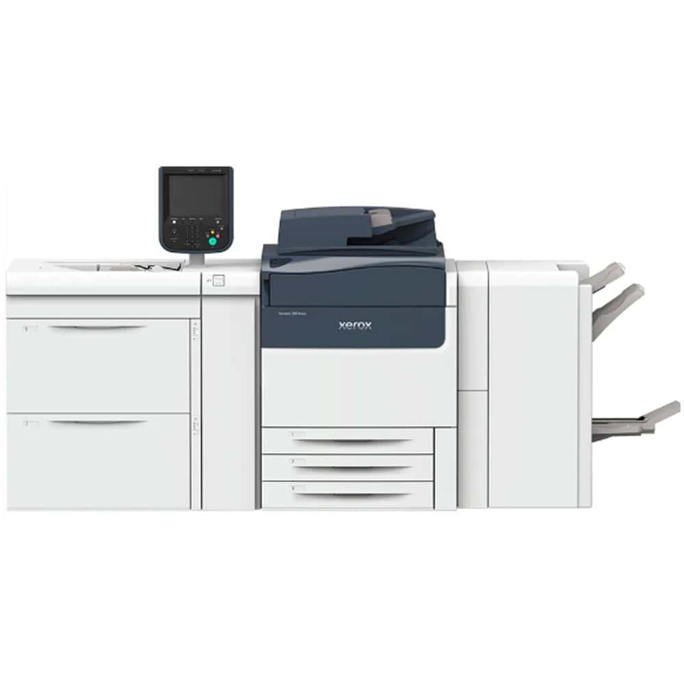 High-volume Xerox multifunction laser printer for business offices and document management.