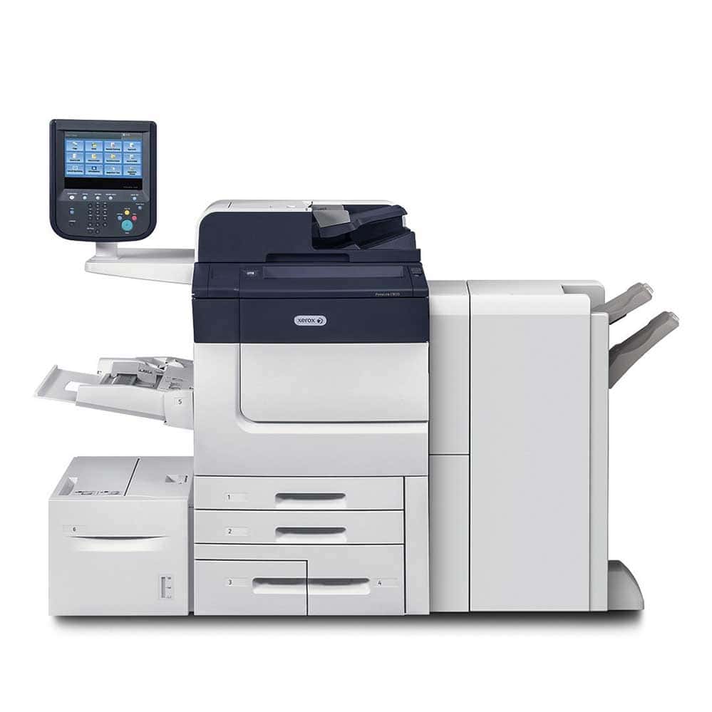 High-volume office multifunction printer with digital copying and scanning capabilities.