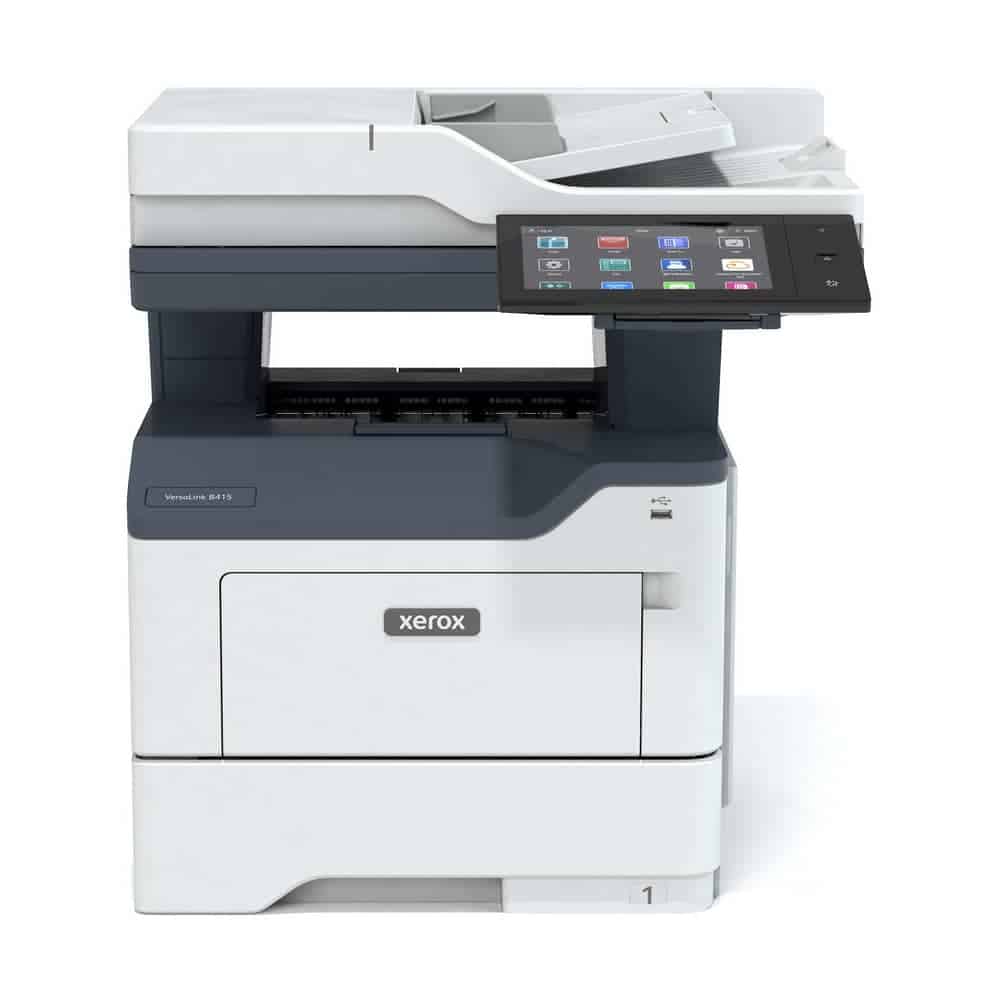 High-quality Xerox Versalink B415 multifunction color laser printer with touch screen, ideal for office use.