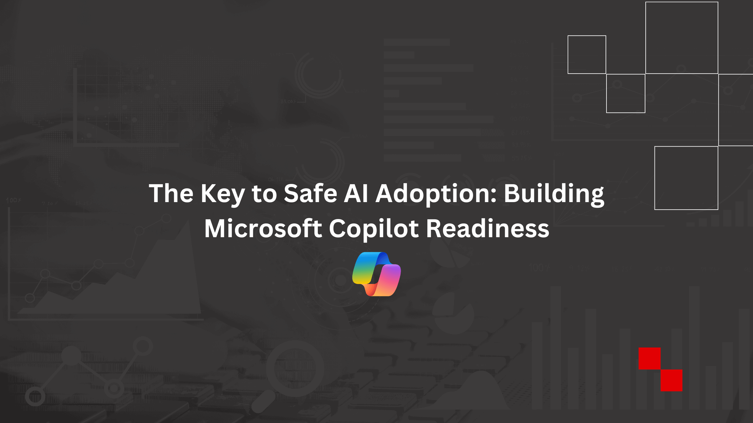 Illustration of AI technology and digital security concepts supporting safe AI adoption and Microsoft Copilot readiness in enterprise environments.