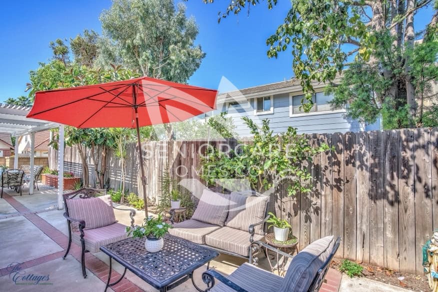 Outdoor Patio in Irvine Cottages, a small care home on Longstreet in Irvine