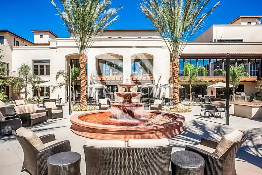 Big Outdoor Fountain at Merrill Gardens Rancho Cucamonga