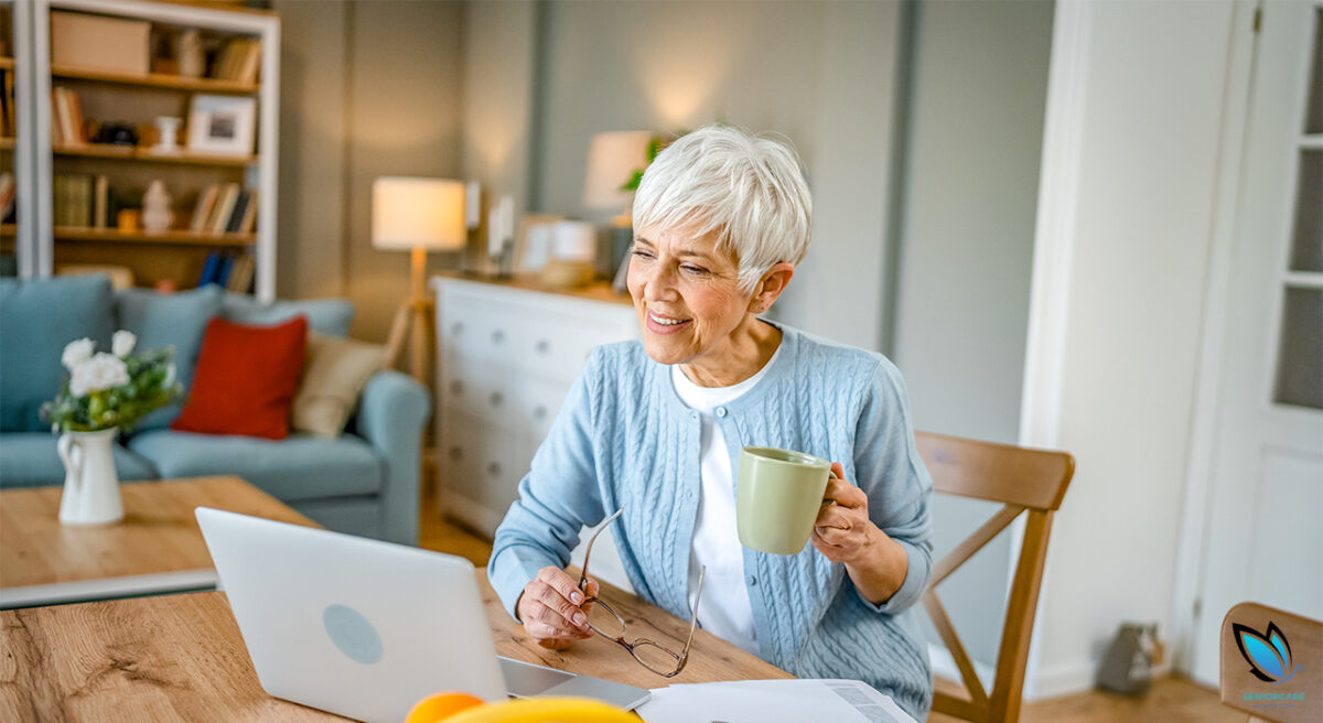 Senior Lady going over her assisted living tour checklist