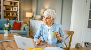 Senior Lady going over her assisted living tour checklist