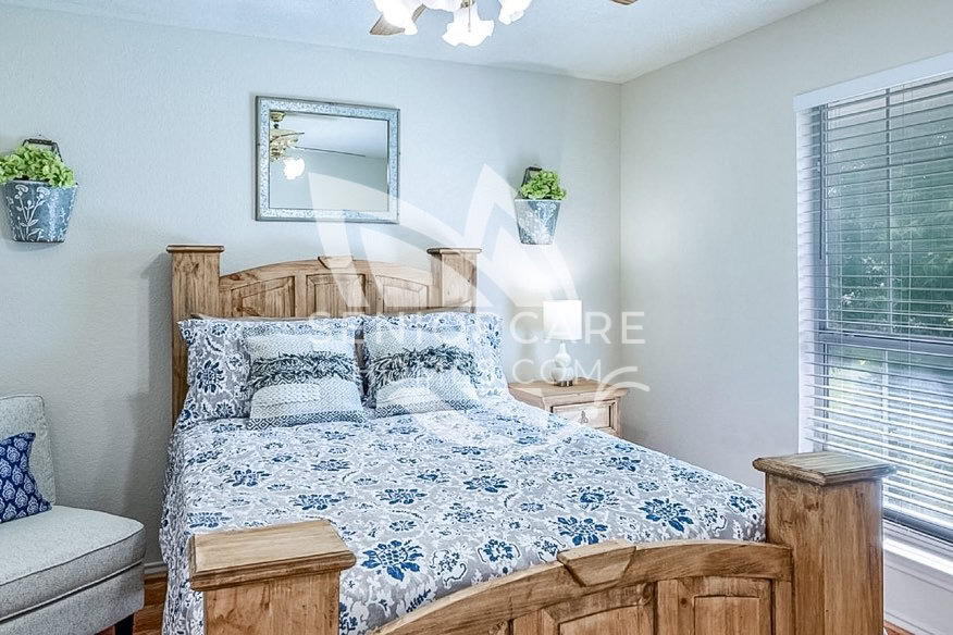 Cozy bright bedroom at Pegasus Landing Chisholm Trail