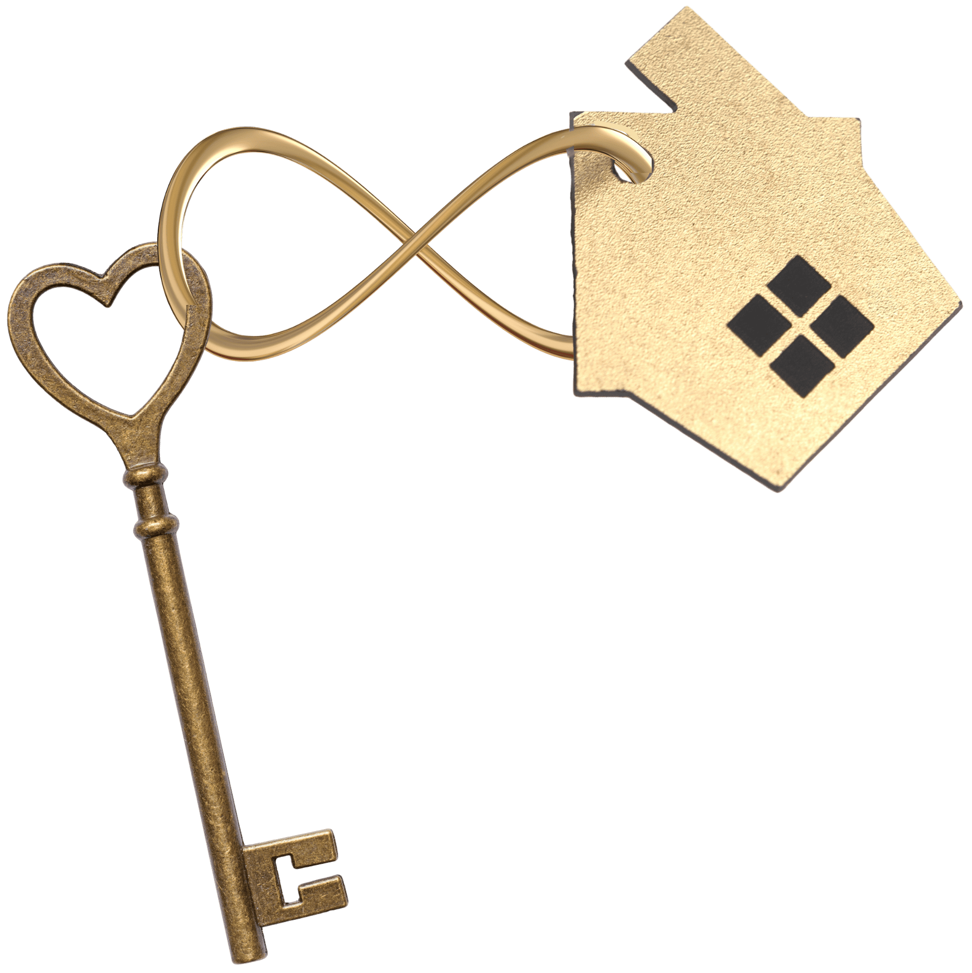 A keyring in the shape of a house