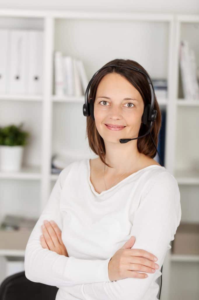 Woman with headset
