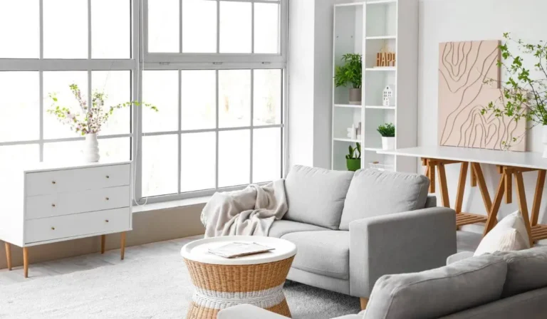 Clutter-free living room after ditch and switch to reduce household toxins