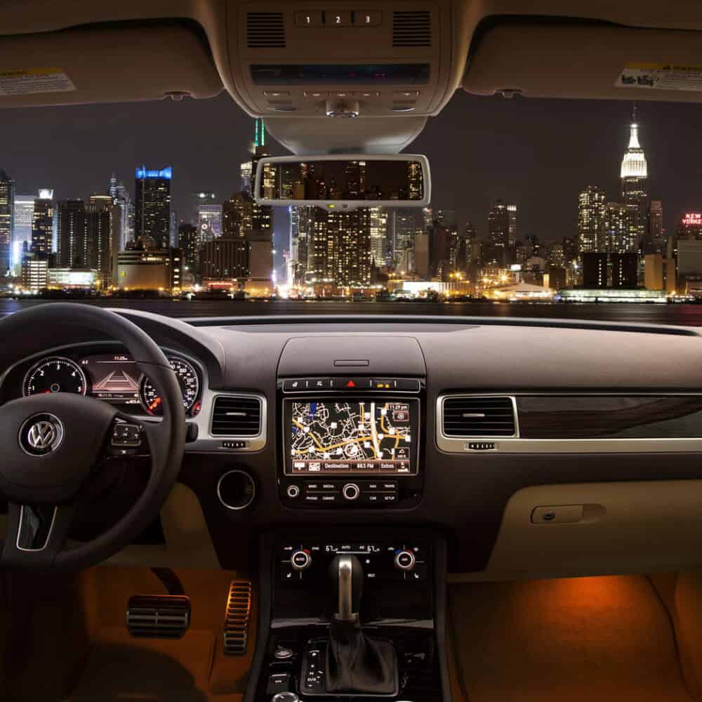 Interior dashboard upgrade for Volkswagen Touareg 2019 model.