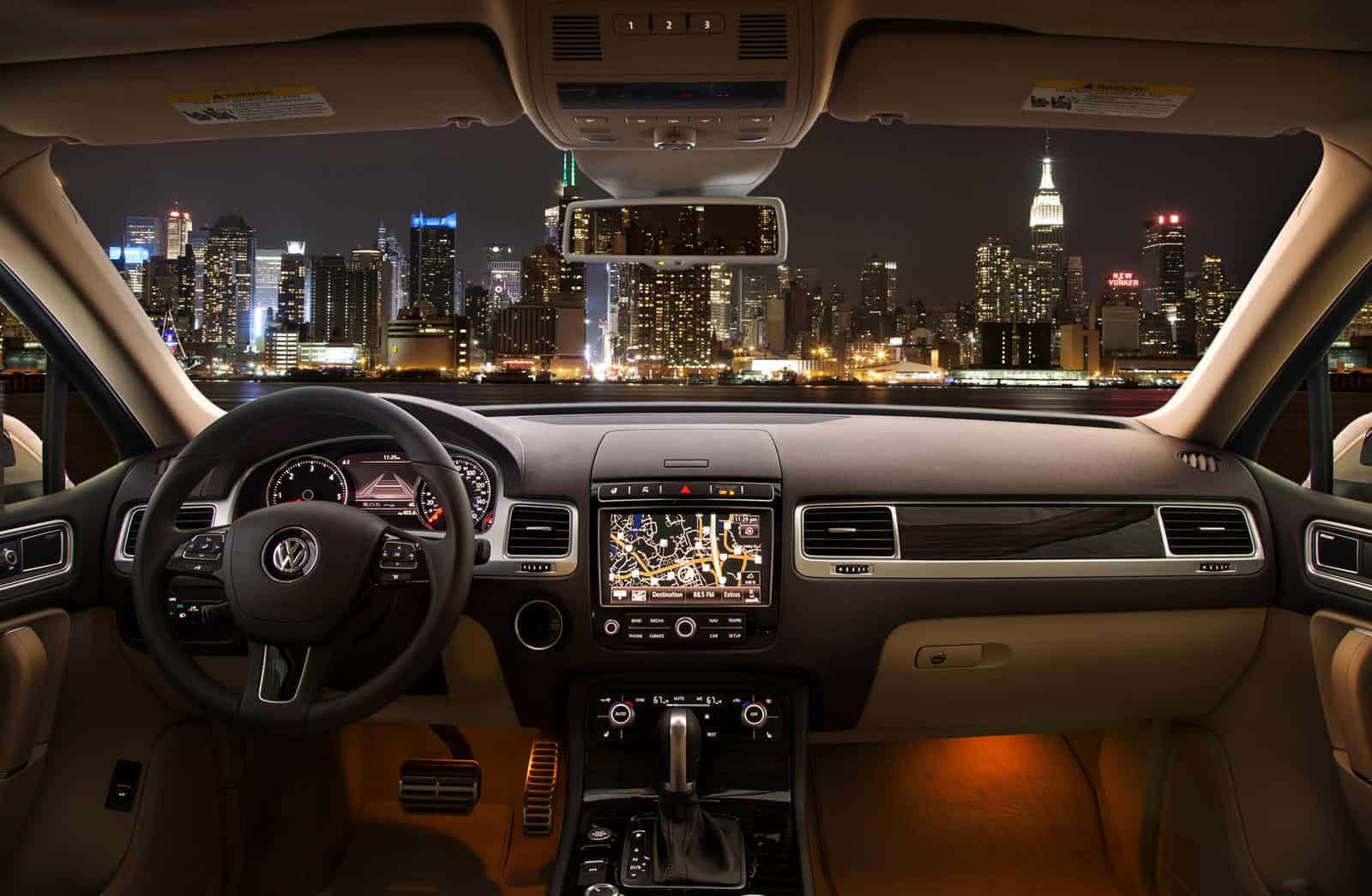 Interior dashboard upgrade for Volkswagen Touareg 2019 model.