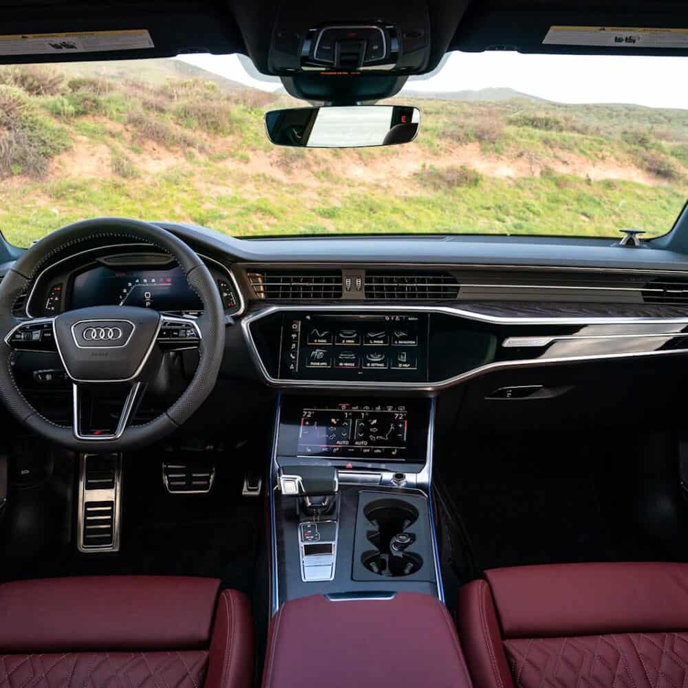 Luxurious Audi S7 interior with premium materials and advanced dashboard features.