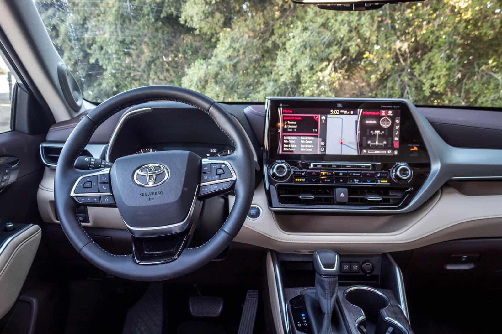Interior upgrade kit for Toyota Highlander with modern dashboard and infotainment system. Perfect fo.