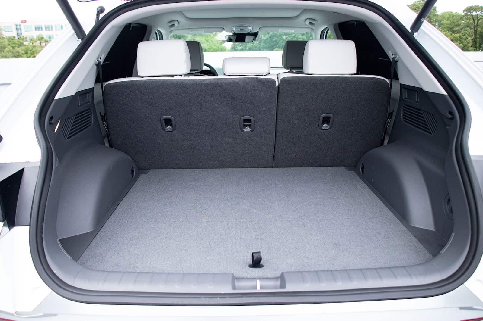 Hyundai Ioniq 5 trunk with protective film and luggage area kit.
