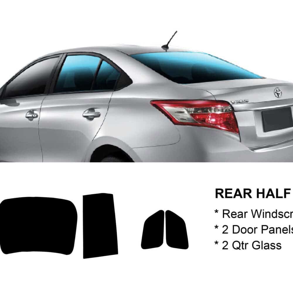 Car rear windshield tinting film for privacy and UV protection.