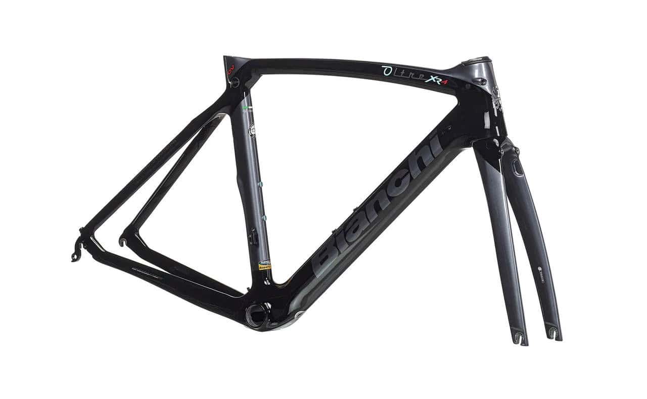 Bianchi OLTRE XR4 bike frame with protective film for enhanced durability.