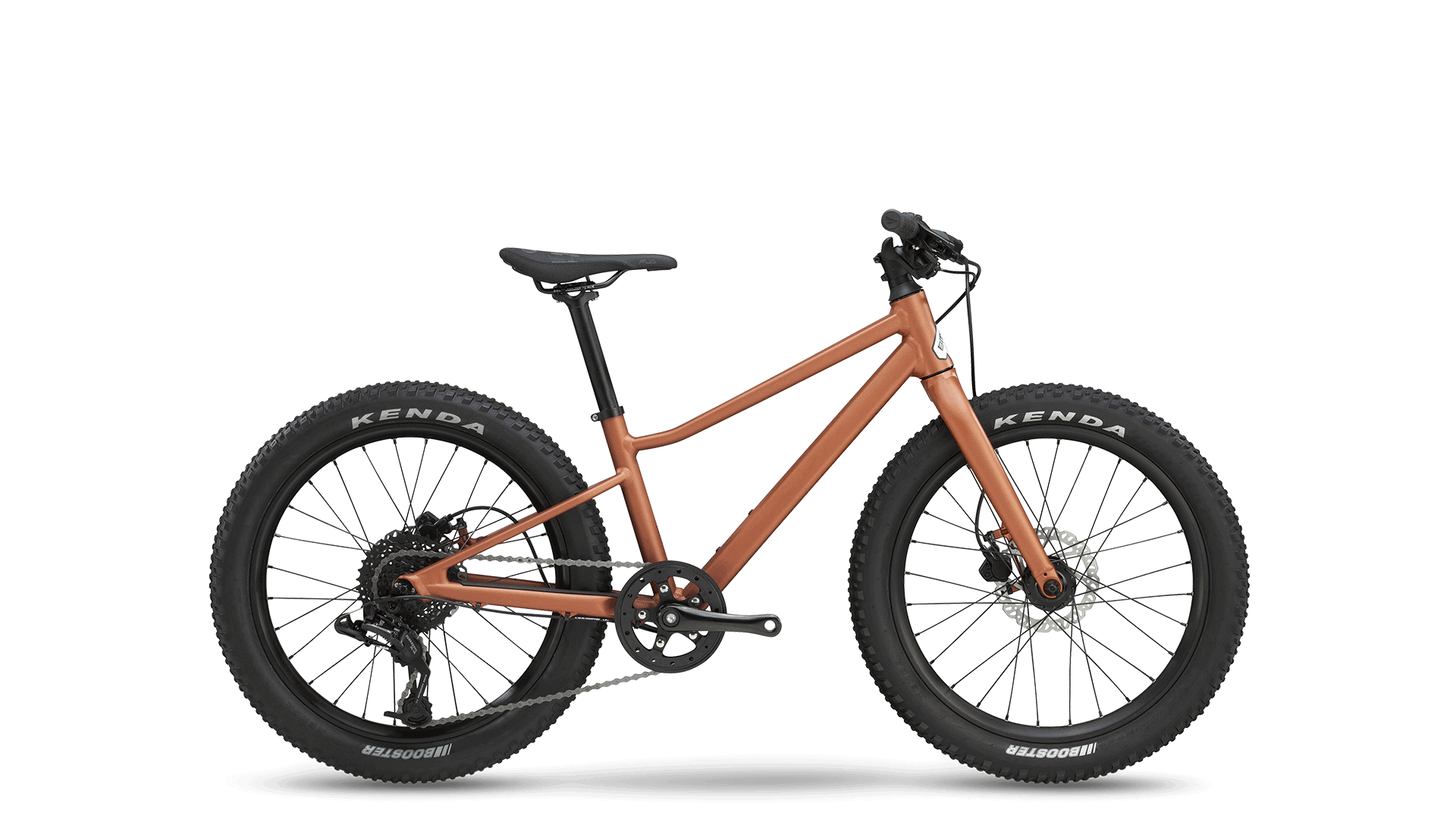 Mountain bike with durable brown frame, front suspension, and large black tires for off-road cycling.