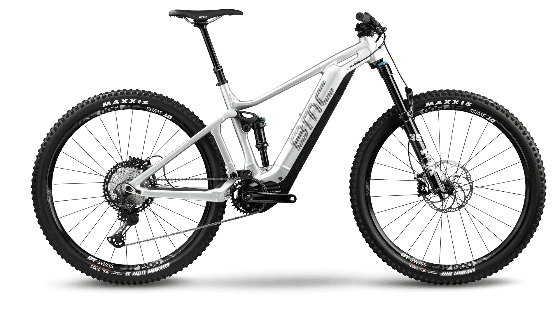 Electric mountain bike with full suspension and powerful motor for outdoor adventures.