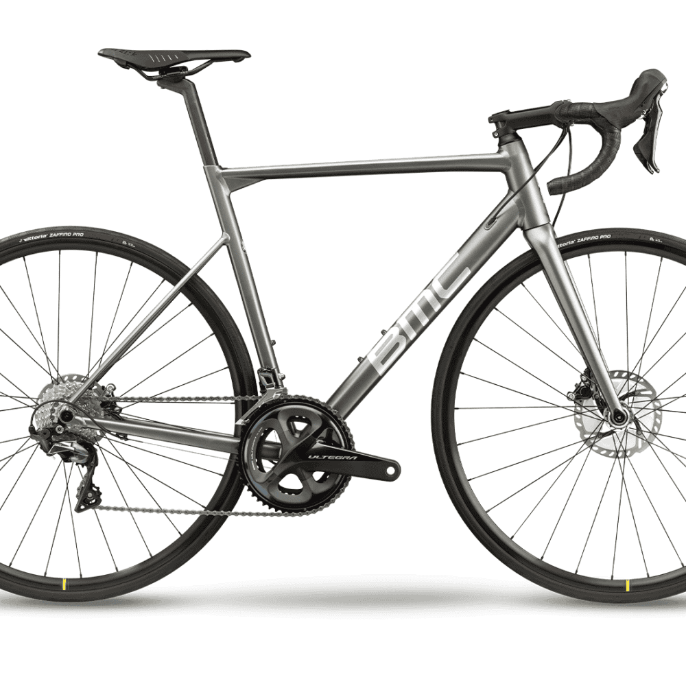 High-performance road bicycle with lightweight frame and aerodynamic design.
