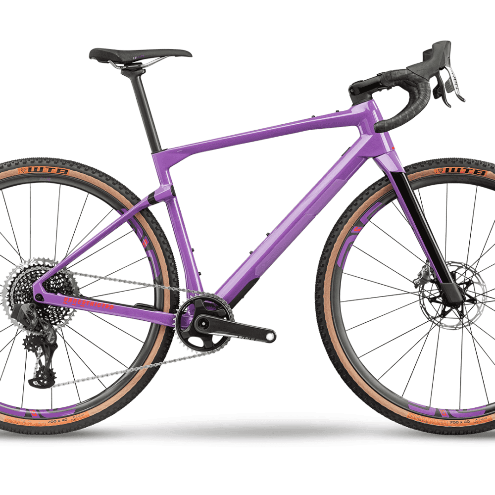 Modern purple mountain bike with durable frame and high-performance tires.