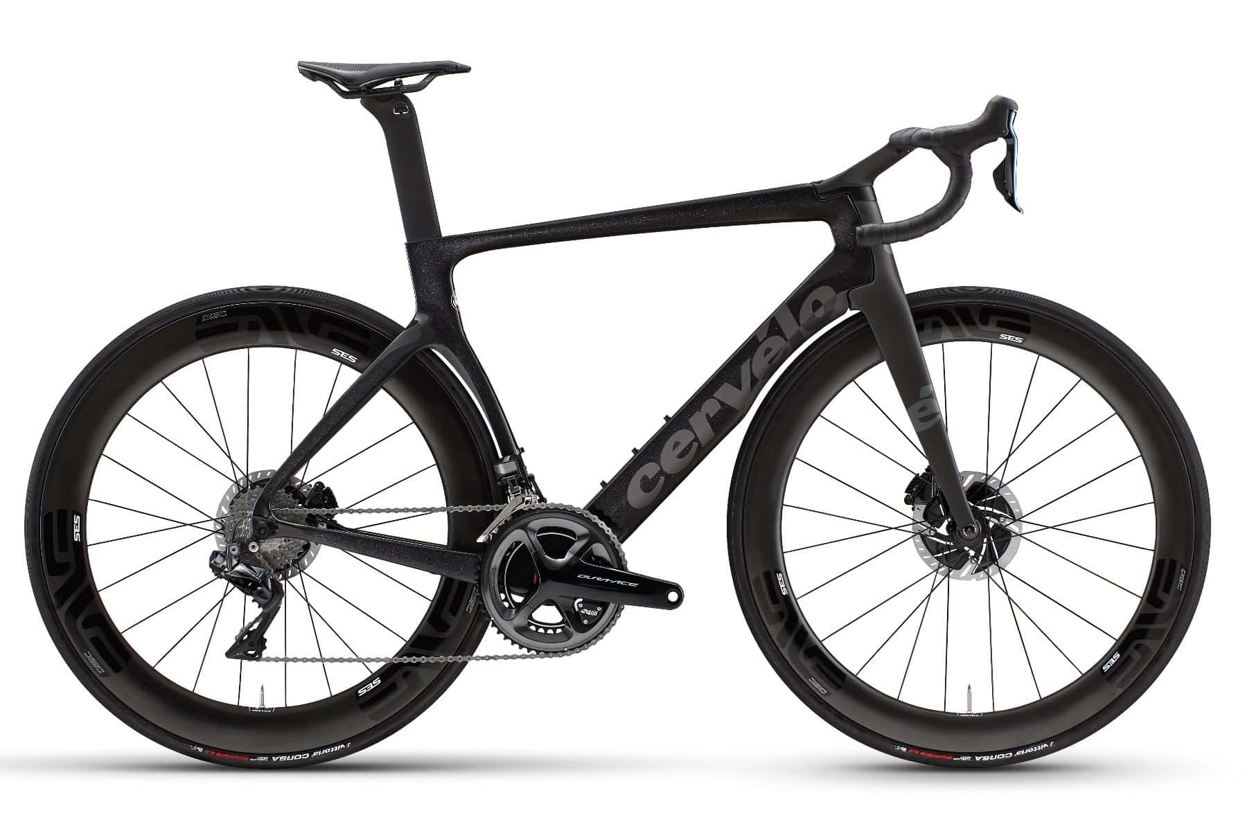 Cervelo S5 bike with protective film on the frame for enhanced durability and sleek look.