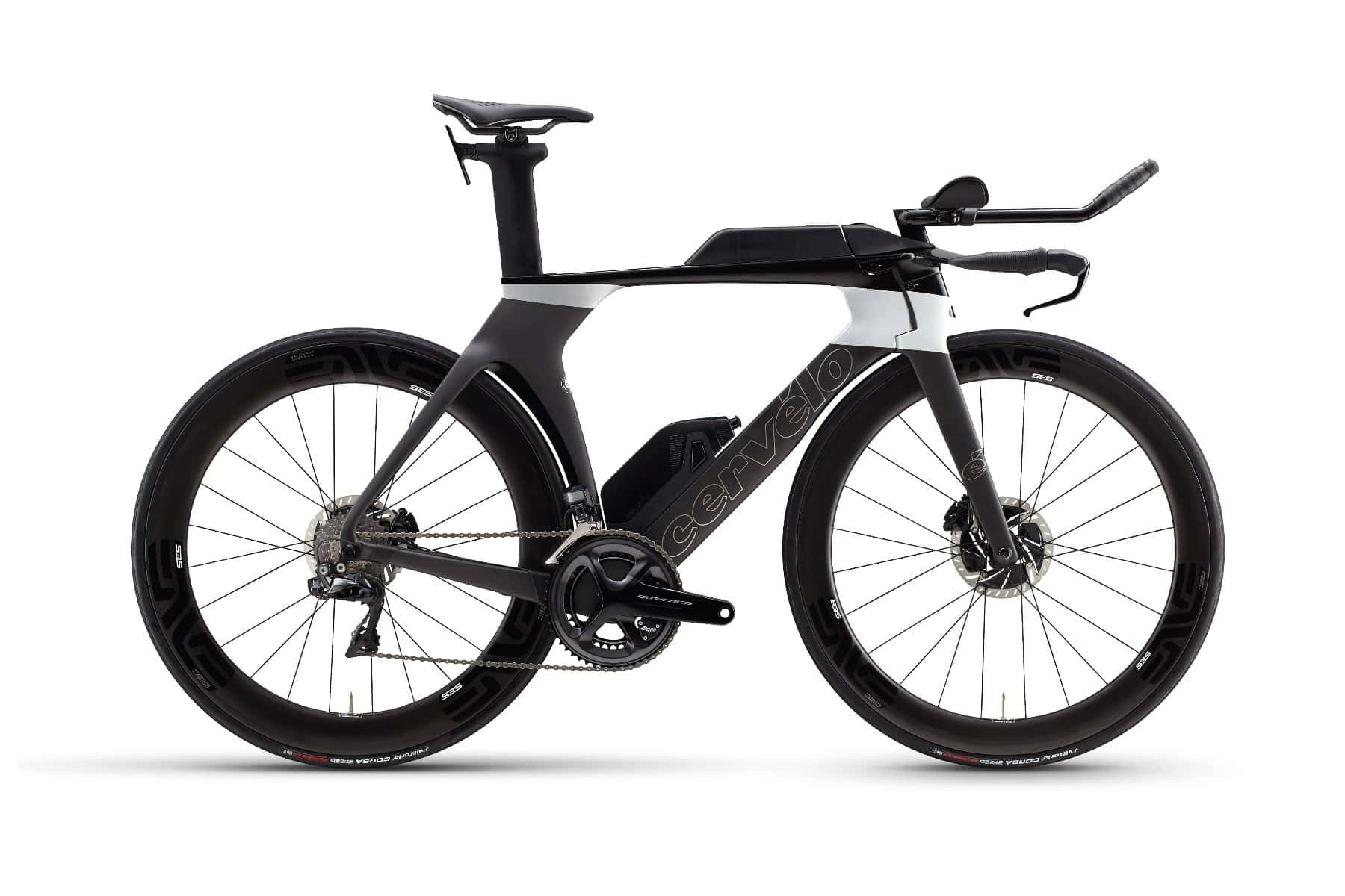 Cervelo P5 bike with protective film on the frame for enhanced durability and scratch resistance.