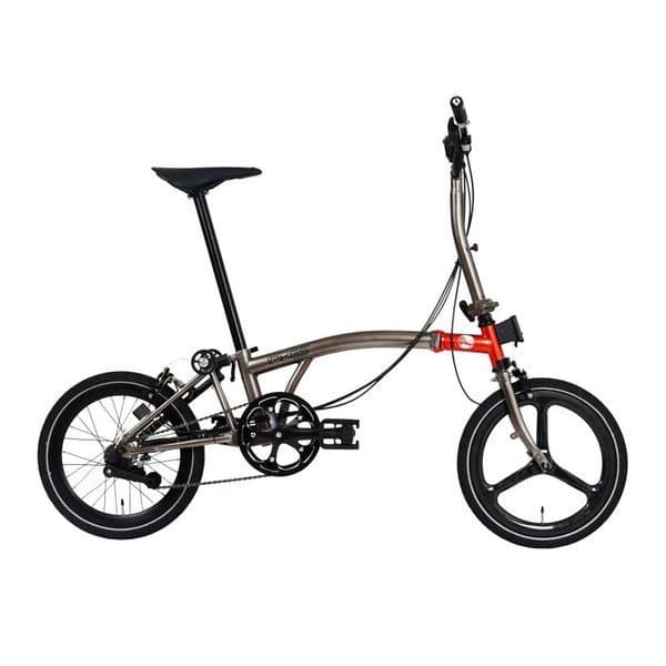 Folding bike with protective film on frame for durability and scratch resistance.