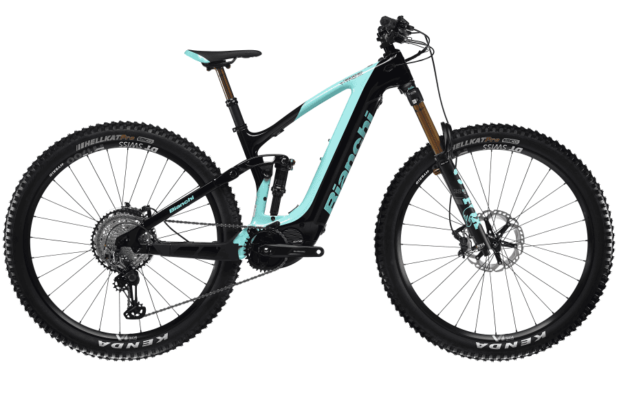 Electric mountain bike with durable frame protection film.