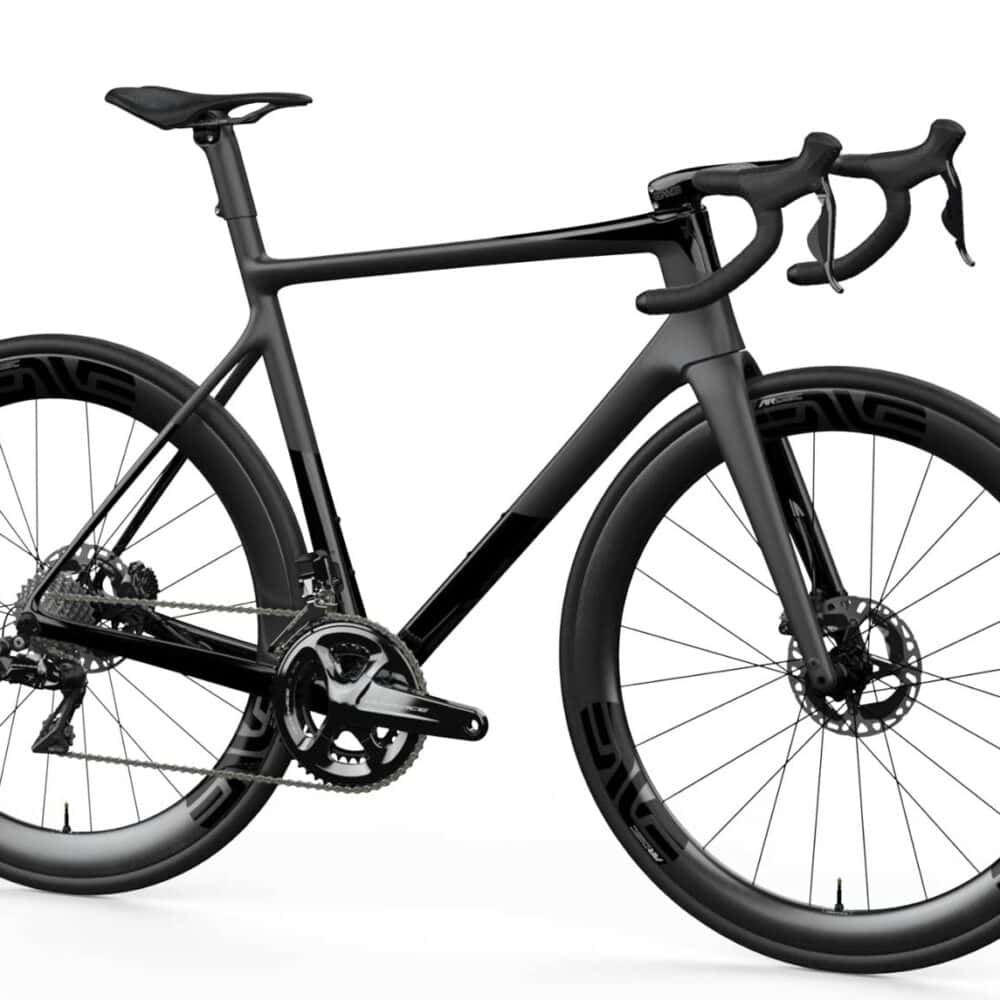 Enve custom road bike with protective film for frame and components.