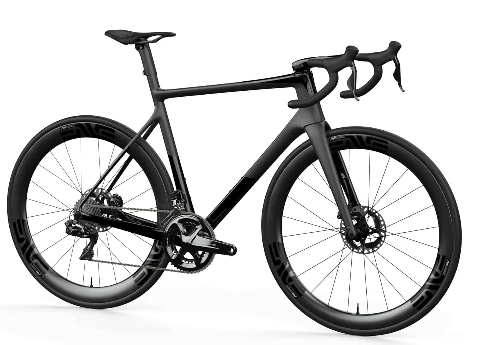 Enve custom road bike with protective film for frame and components.
