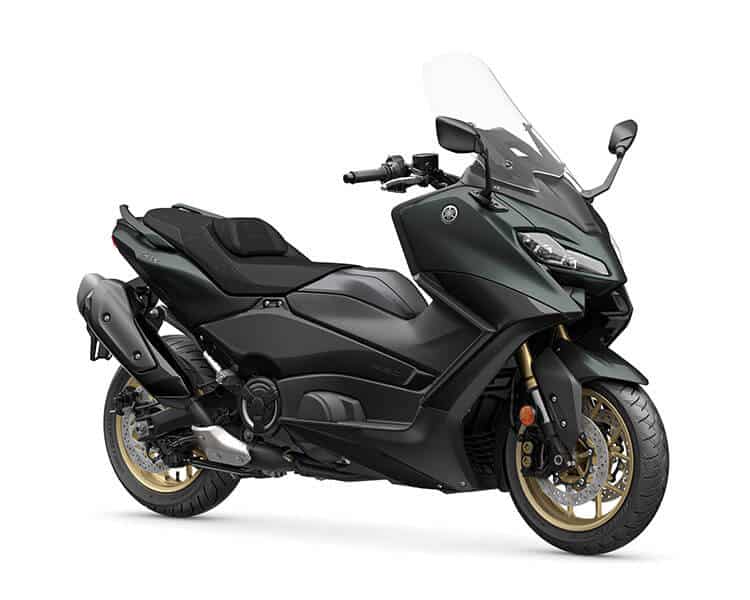 YAMAHA TMAX motorcycle with full paint protection film kit for enhanced durability and shine.
