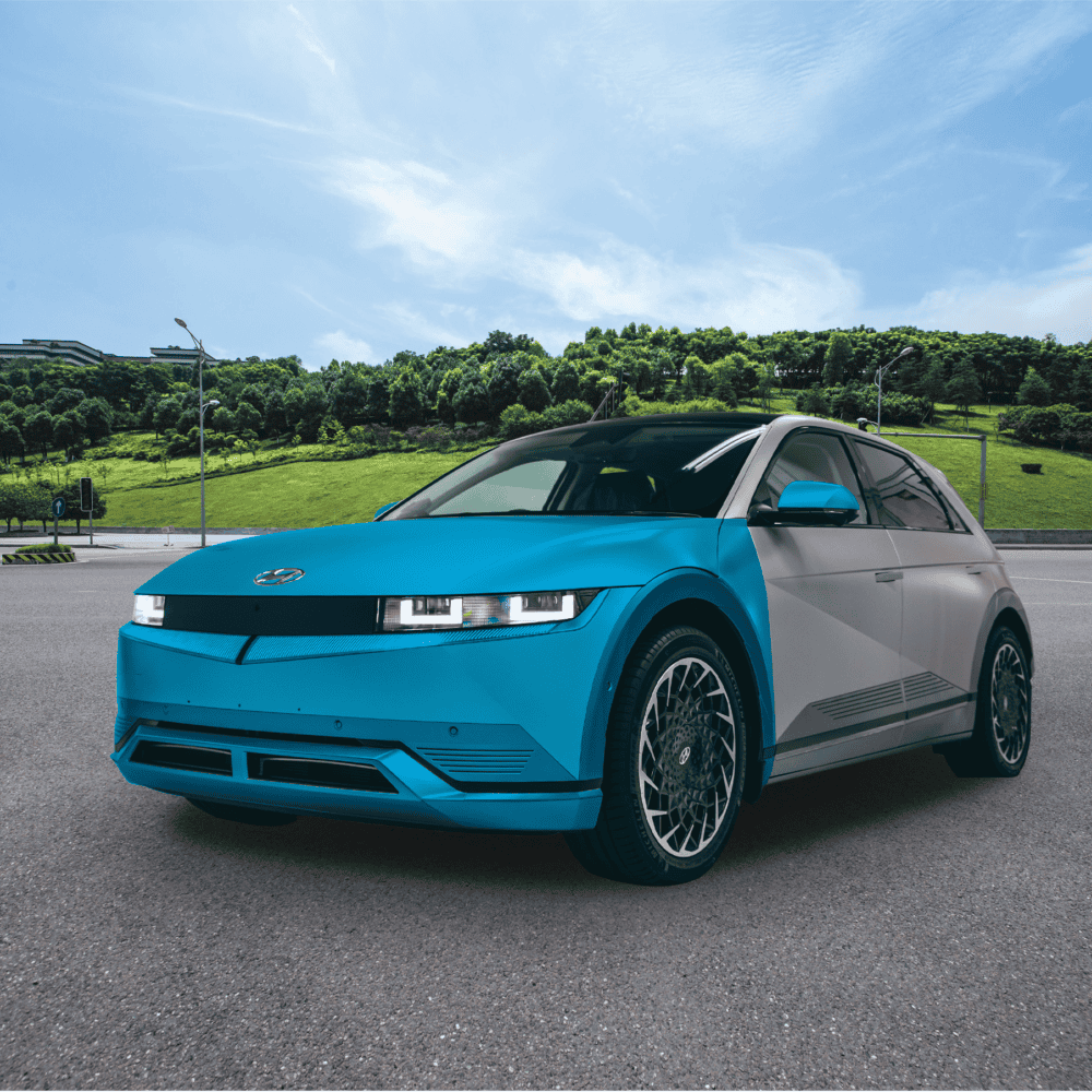 Paint protection film for Hyundai Ioniq 5 to prevent scratches and chips. Full front coverage for en.