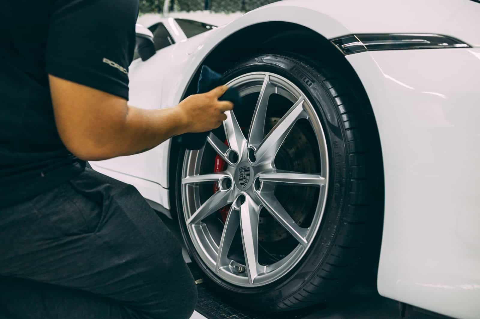 High-Quality PPF Installation on Car Wheels.