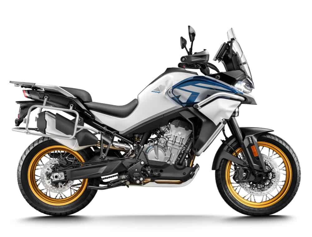 CFMOTO 800MT motorcycle with full paint protection film kit.